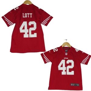 Nike San Francisco 49ers Ronnie Lott 42 Jersey Youth Small Red Football NFL